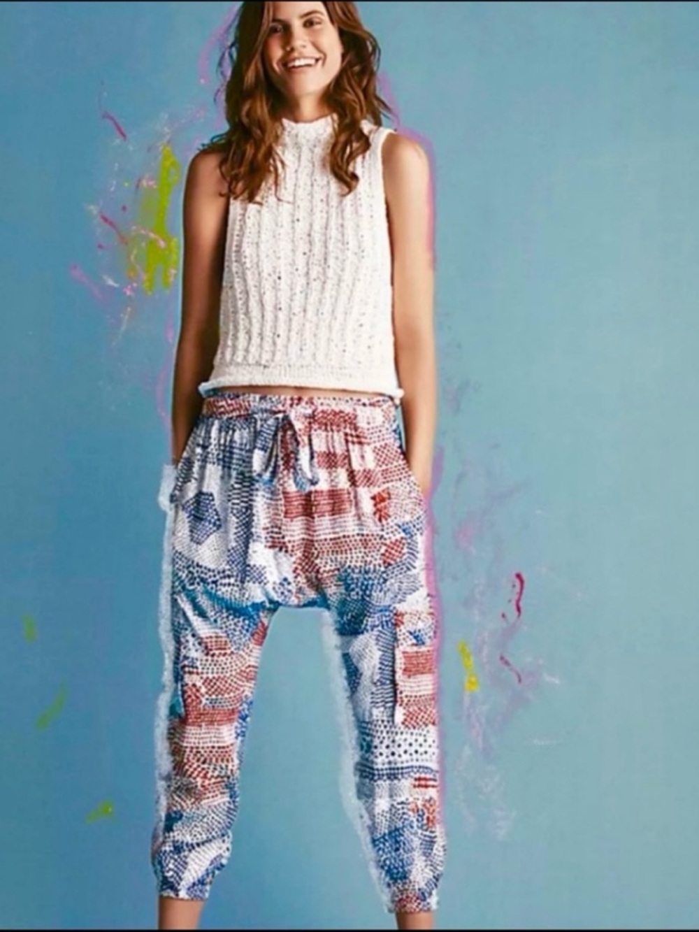 Anthropologie Hei Hei Print Harem Pants